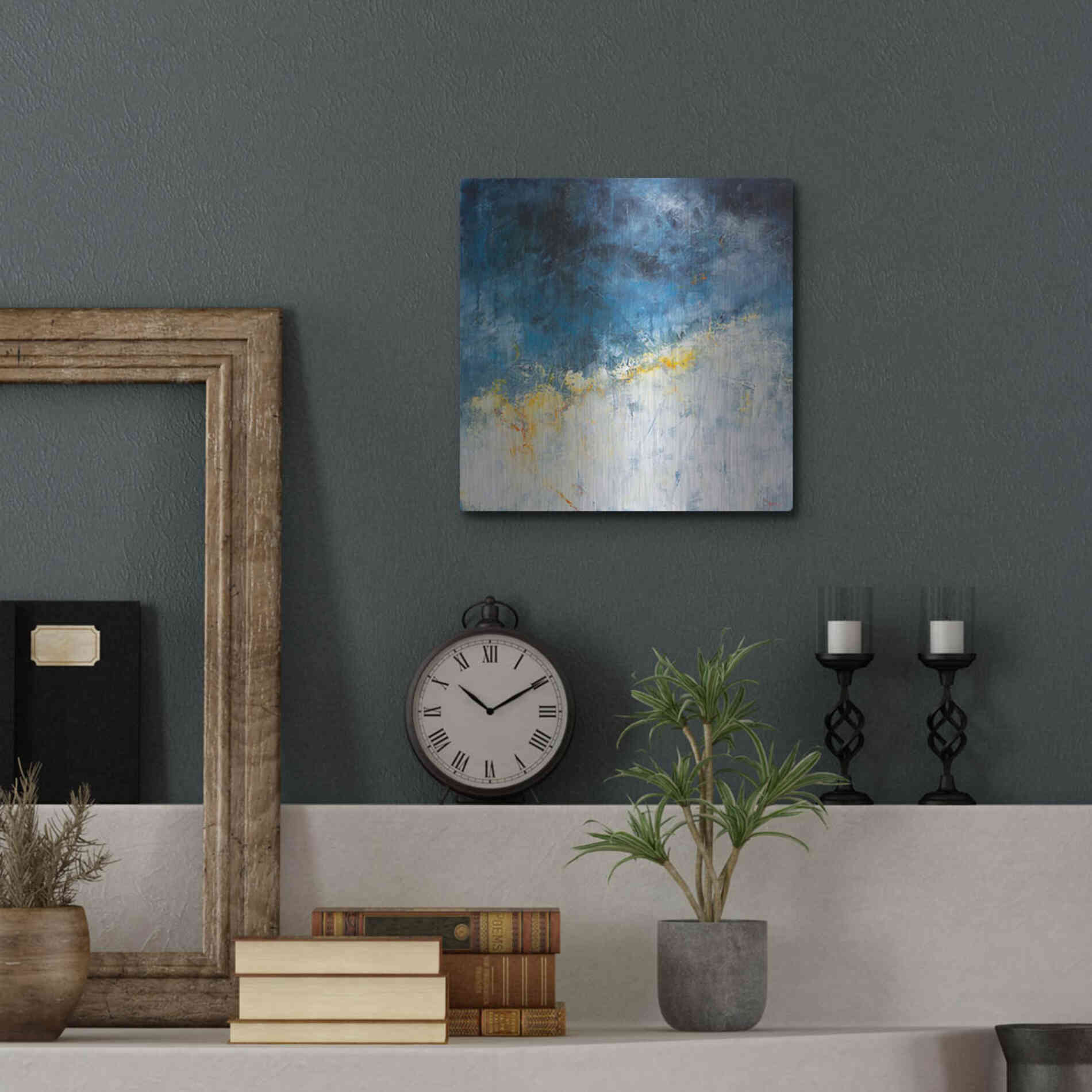 Luxe Metal Art 'Yellow Bloom' by Patrick Dennis, Metal Wall Art,12x12