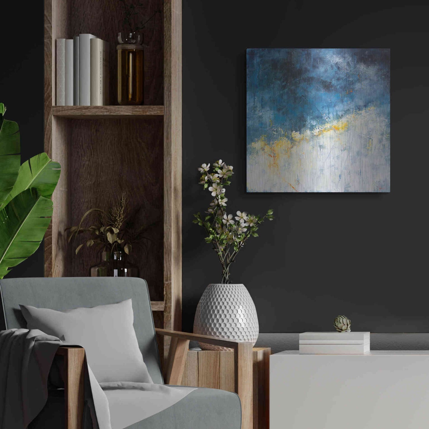 Luxe Metal Art 'Yellow Bloom' by Patrick Dennis, Metal Wall Art,24x24