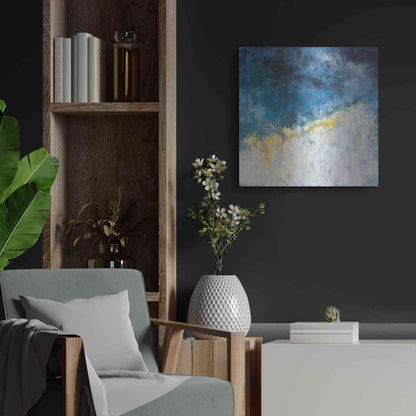 Luxe Metal Art 'Yellow Bloom' by Patrick Dennis, Metal Wall Art,24x24