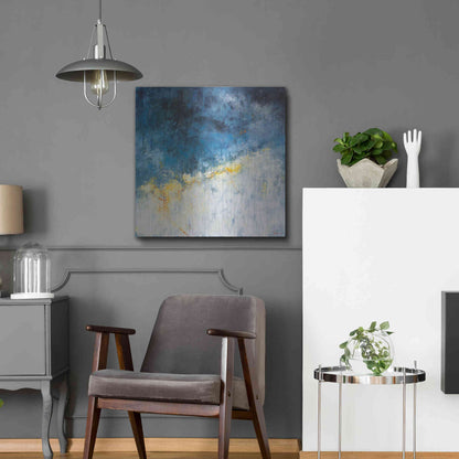 Luxe Metal Art 'Yellow Bloom' by Patrick Dennis, Metal Wall Art,24x24