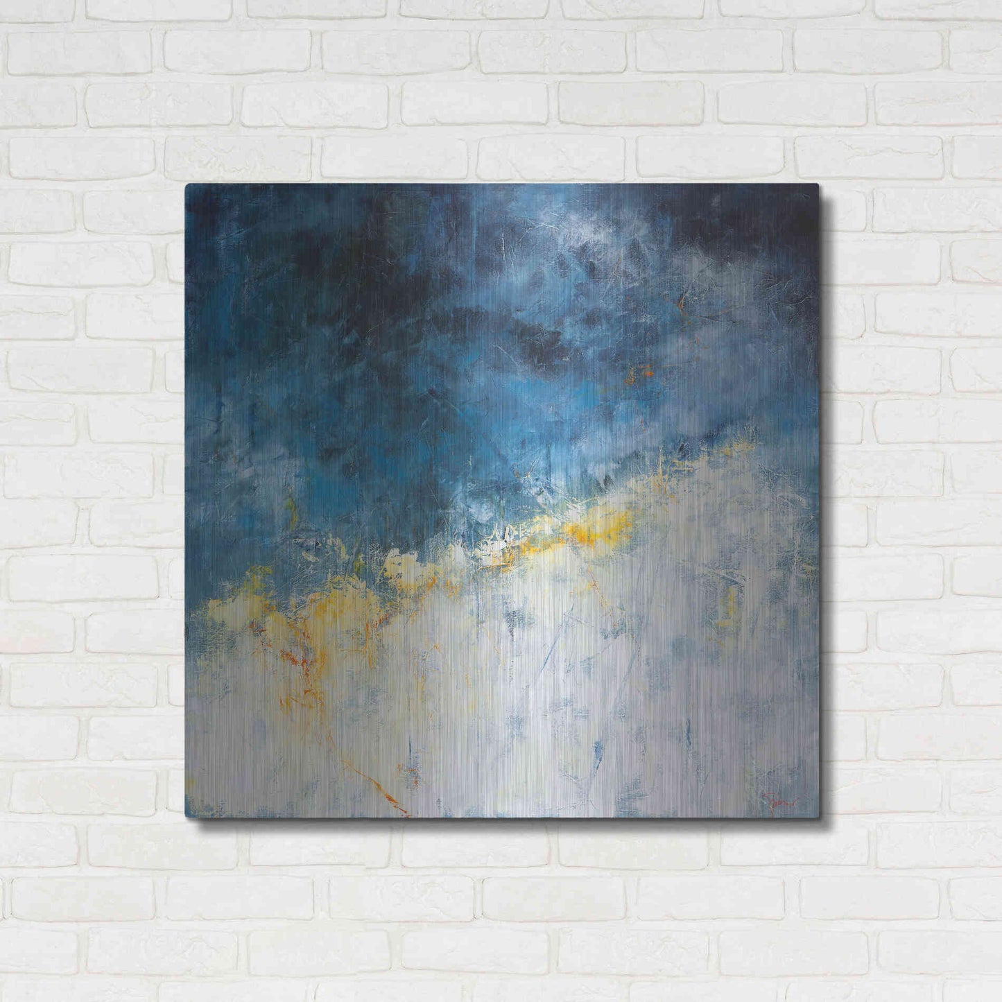 Luxe Metal Art 'Yellow Bloom' by Patrick Dennis, Metal Wall Art,36x36