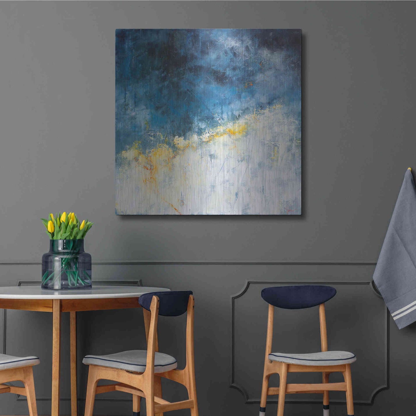 Luxe Metal Art 'Yellow Bloom' by Patrick Dennis, Metal Wall Art,36x36