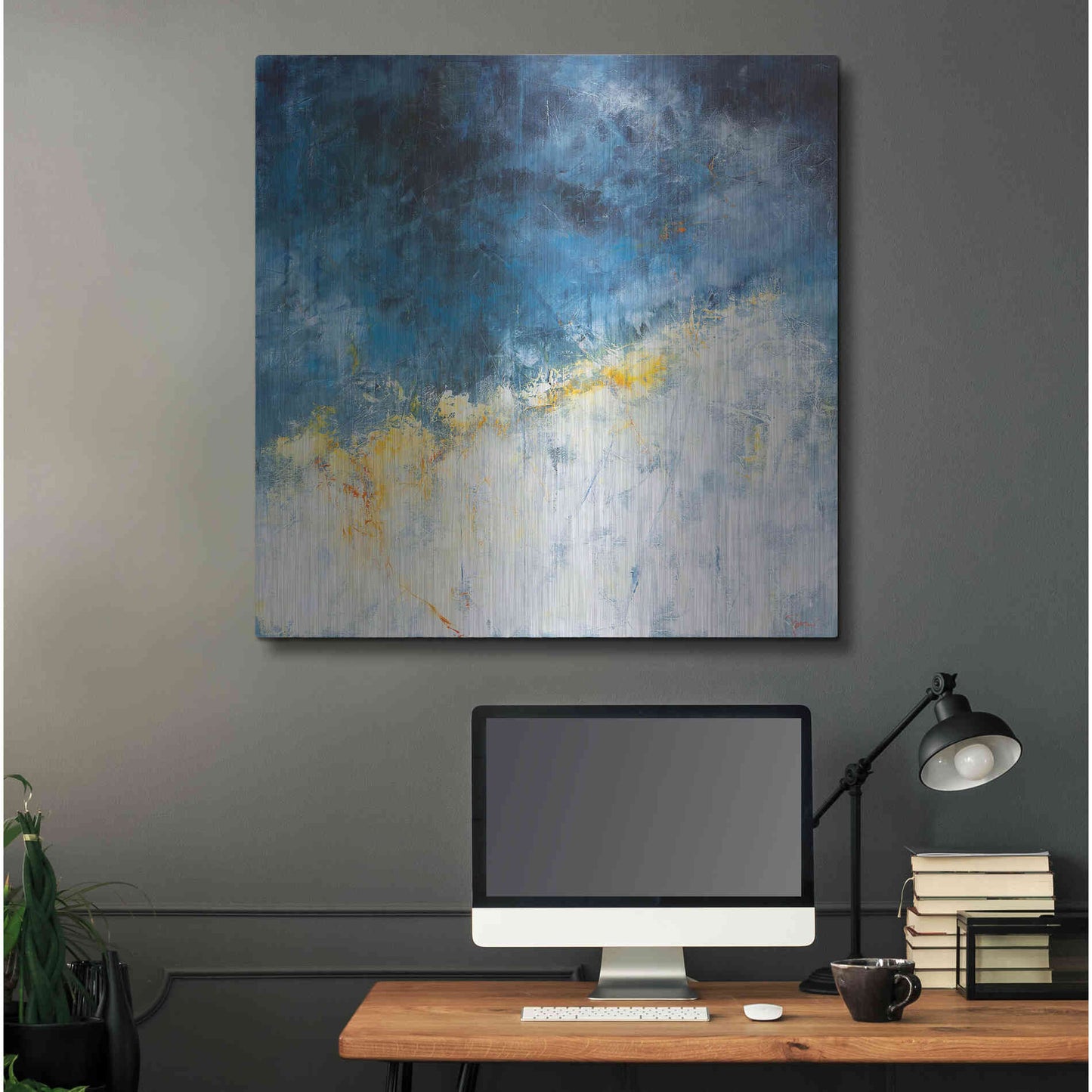 Luxe Metal Art 'Yellow Bloom' by Patrick Dennis, Metal Wall Art,36x36