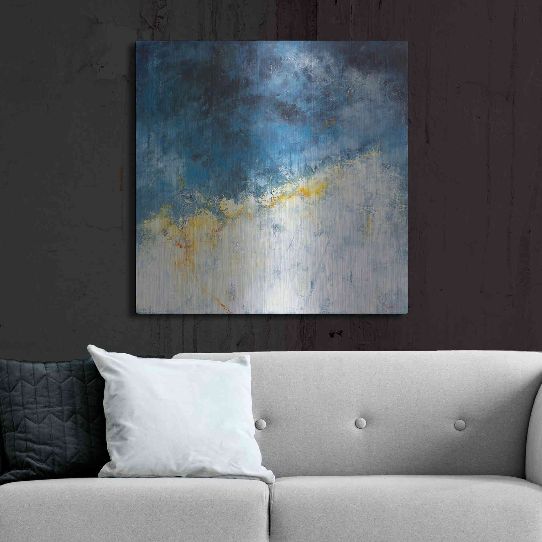 Luxe Metal Art 'Yellow Bloom' by Patrick Dennis, Metal Wall Art,36x36