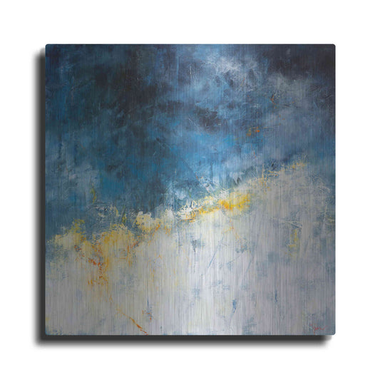 Luxe Metal Art 'Yellow Bloom' by Patrick Dennis, Metal Wall Art