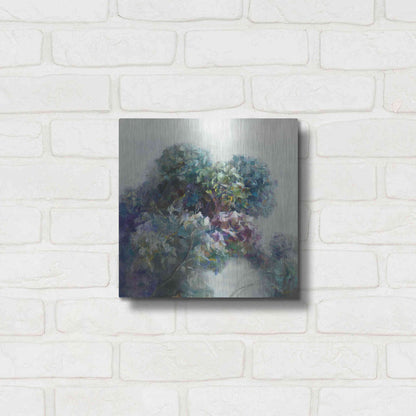 Luxe Metal Art 'Abstract Hydrangea' by Danhui Nai, Metal Wall Art,12x12