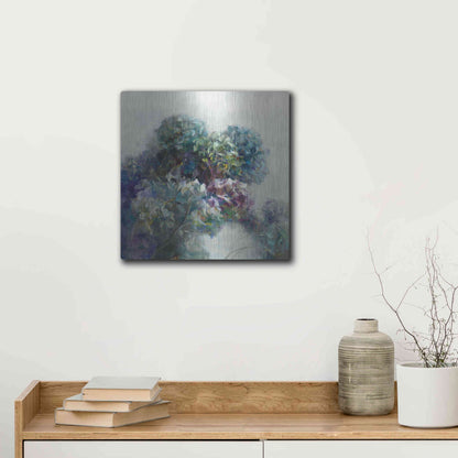 Luxe Metal Art 'Abstract Hydrangea' by Danhui Nai, Metal Wall Art,12x12