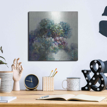 Luxe Metal Art 'Abstract Hydrangea' by Danhui Nai, Metal Wall Art,12x12