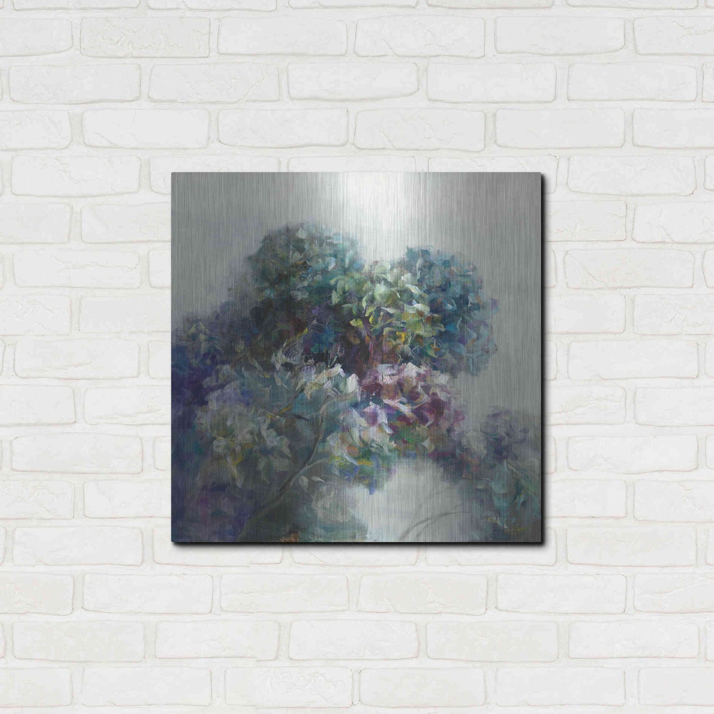 Luxe Metal Art 'Abstract Hydrangea' by Danhui Nai, Metal Wall Art,24x24