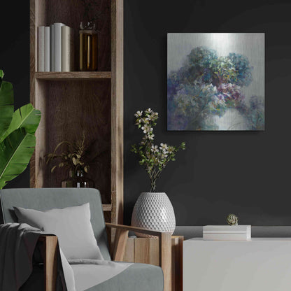 Luxe Metal Art 'Abstract Hydrangea' by Danhui Nai, Metal Wall Art,24x24