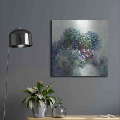 Luxe Metal Art 'Abstract Hydrangea' by Danhui Nai, Metal Wall Art,24x24