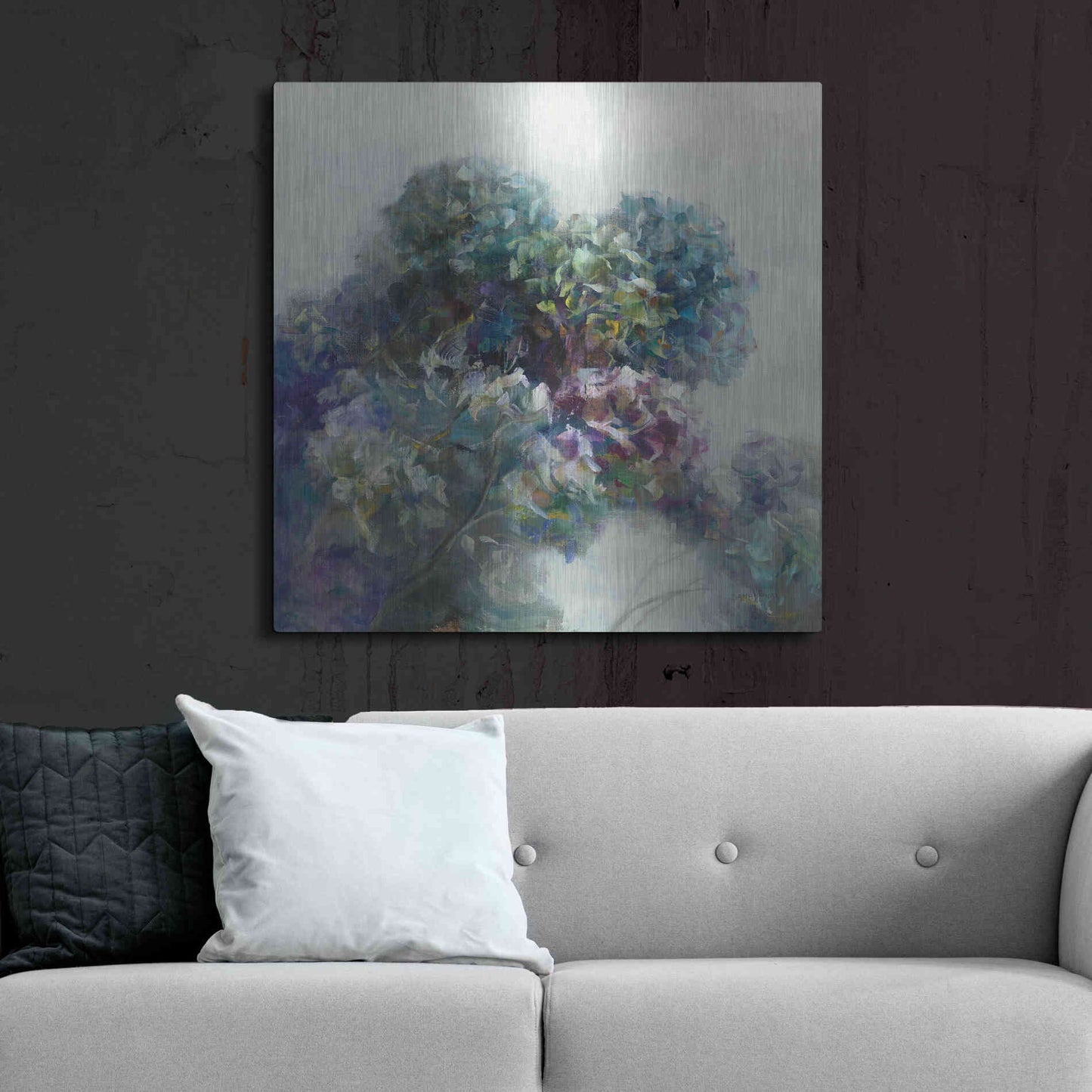 Luxe Metal Art 'Abstract Hydrangea' by Danhui Nai, Metal Wall Art,36x36