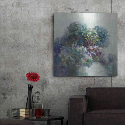 Luxe Metal Art 'Abstract Hydrangea' by Danhui Nai, Metal Wall Art,36x36