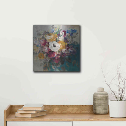 Luxe Metal Art 'Fall Bouquet' by Danhui Nai, Metal Wall Art,12x12