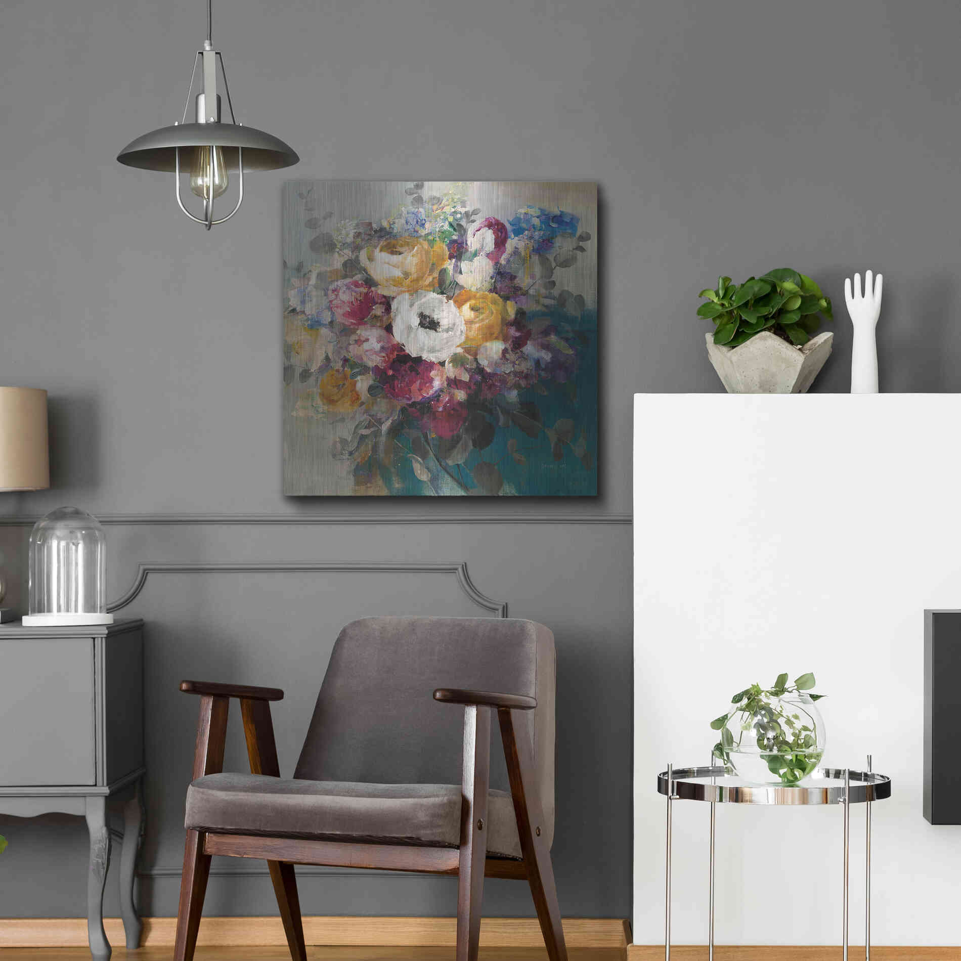 Luxe Metal Art 'Fall Bouquet' by Danhui Nai, Metal Wall Art,24x24