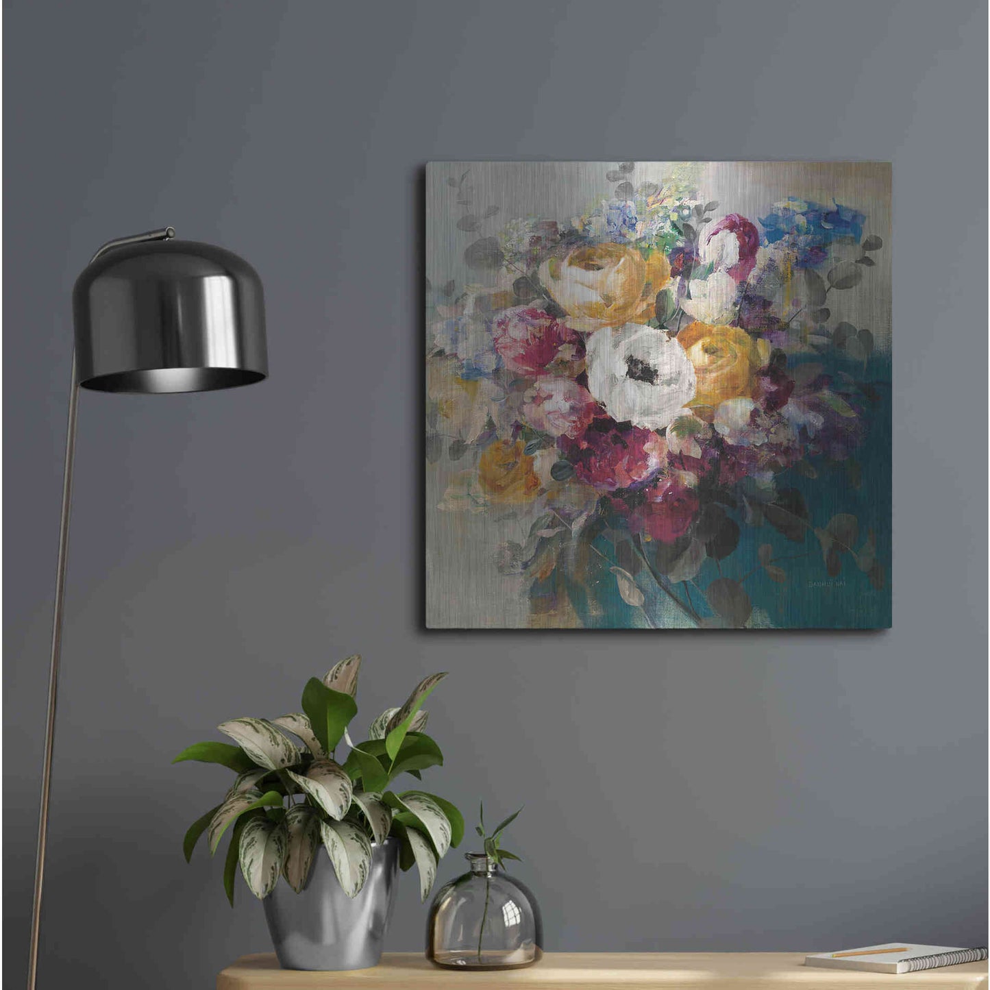Luxe Metal Art 'Fall Bouquet' by Danhui Nai, Metal Wall Art,24x24