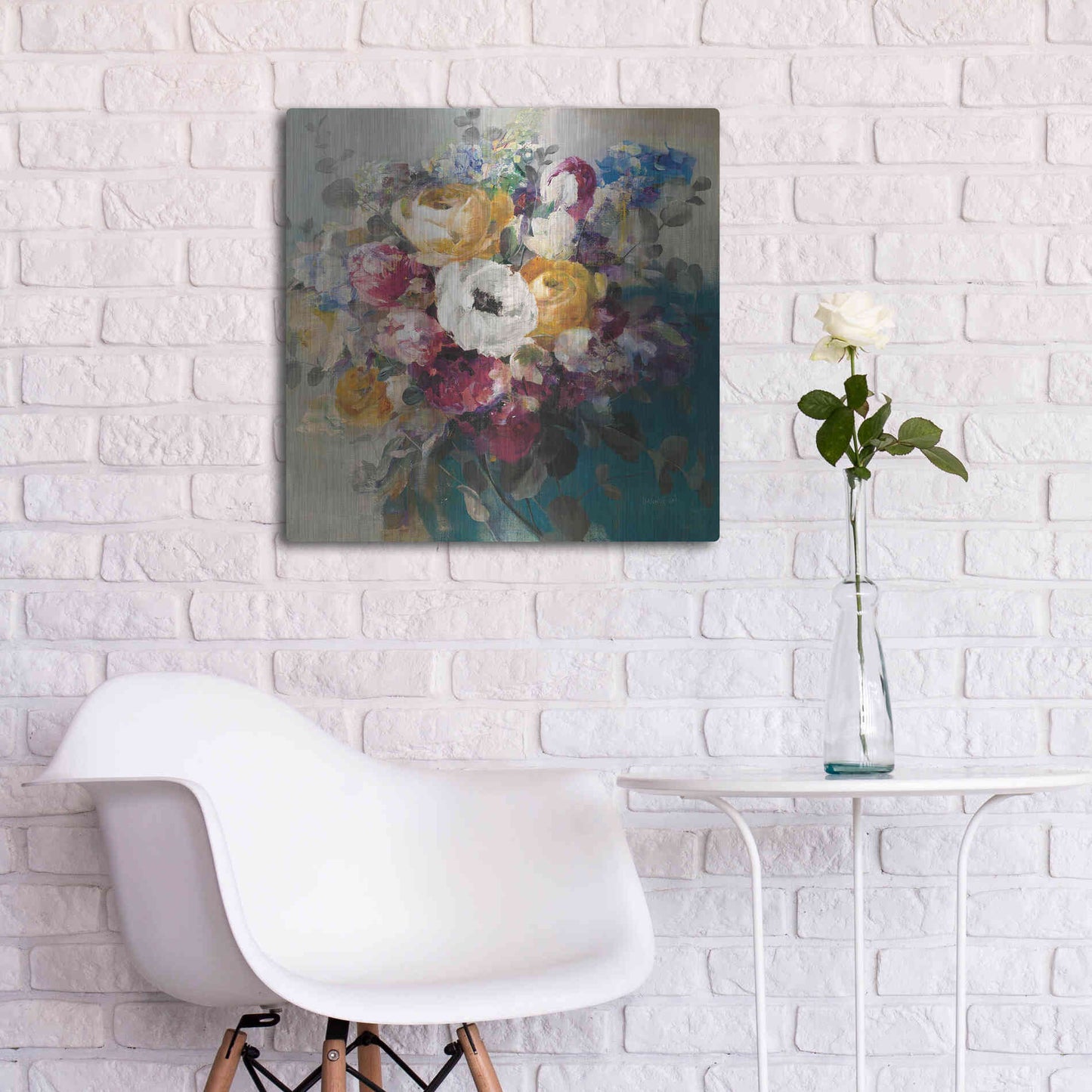 Luxe Metal Art 'Fall Bouquet' by Danhui Nai, Metal Wall Art,24x24