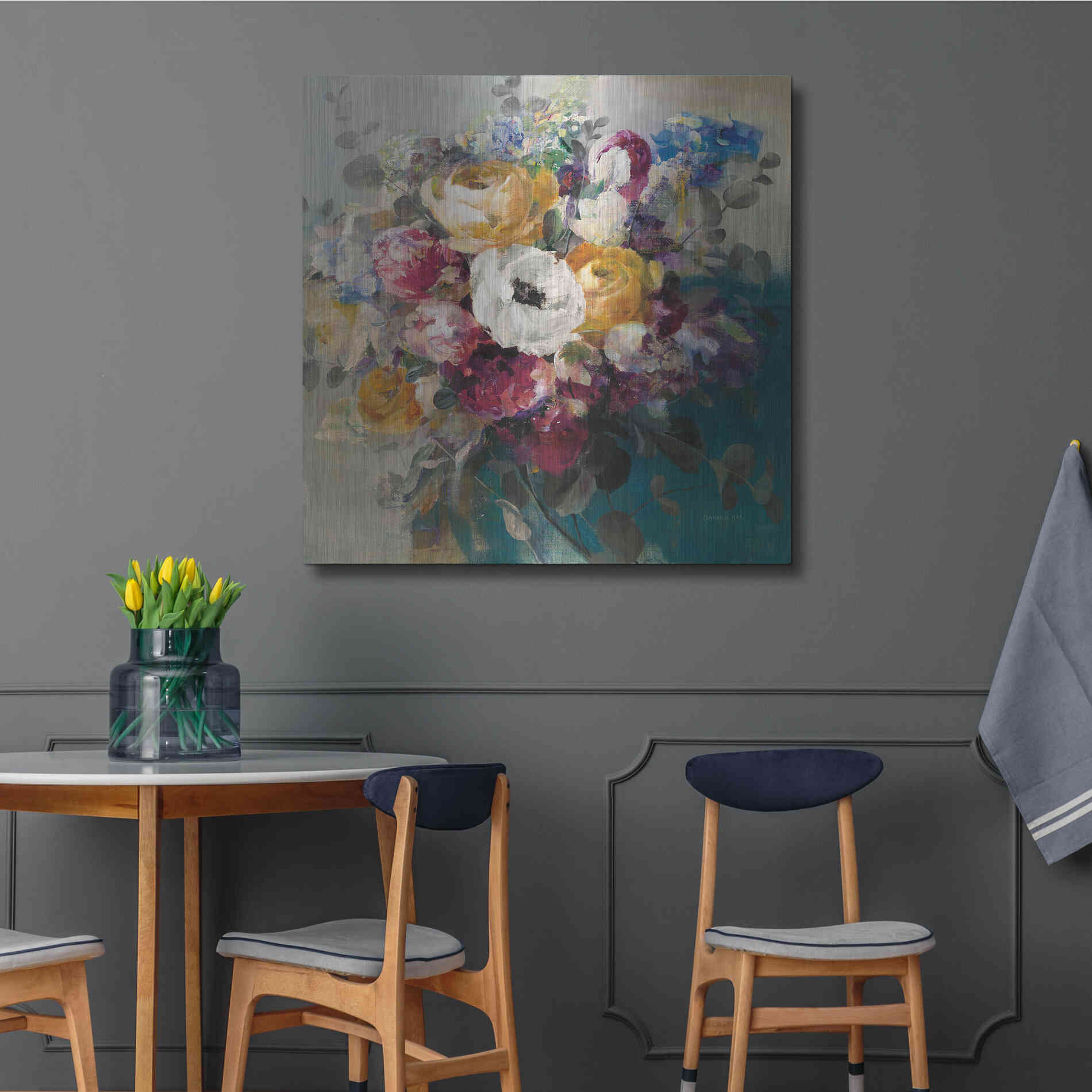 Luxe Metal Art 'Fall Bouquet' by Danhui Nai, Metal Wall Art,36x36