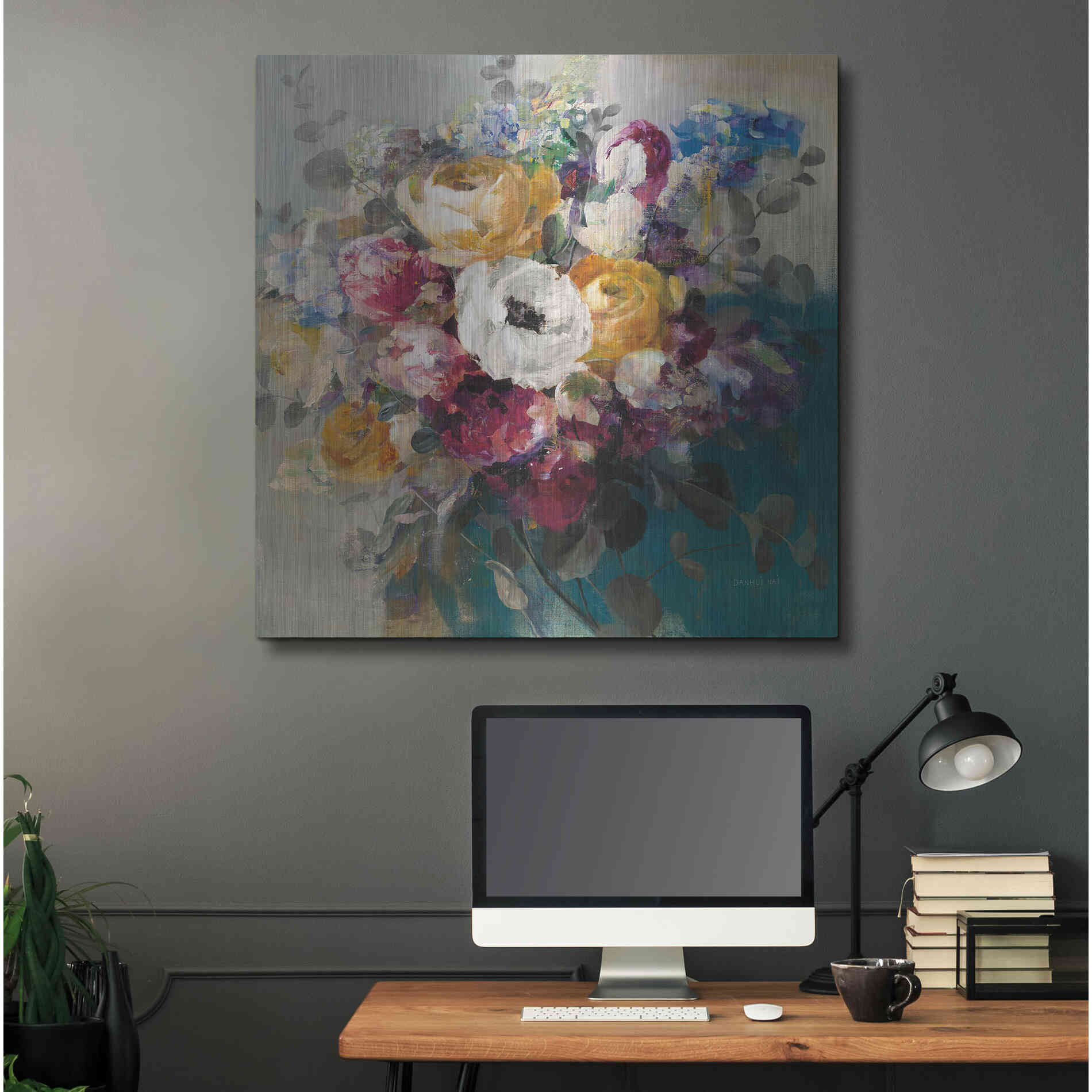 Luxe Metal Art 'Fall Bouquet' by Danhui Nai, Metal Wall Art,36x36
