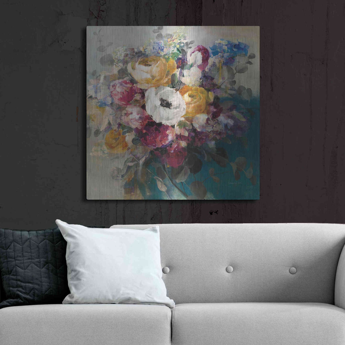 Luxe Metal Art 'Fall Bouquet' by Danhui Nai, Metal Wall Art,36x36