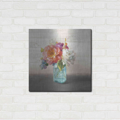 Luxe Metal Art 'French Cottage Bouquet I Mothers' by Danhui Nai, Metal Wall Art,24x24