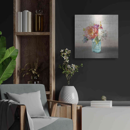 Luxe Metal Art 'French Cottage Bouquet I Mothers' by Danhui Nai, Metal Wall Art,24x24