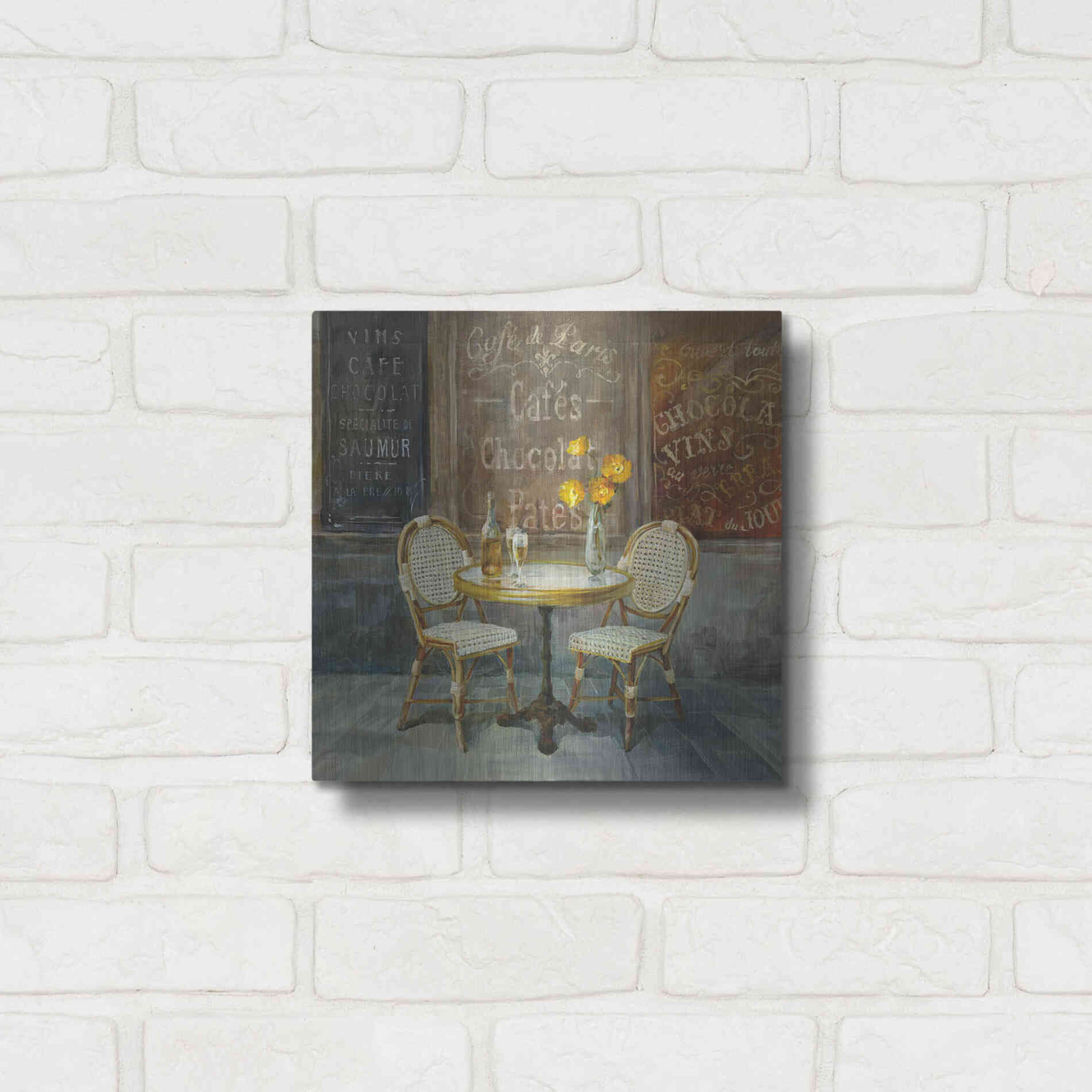 Luxe Metal Art 'French Cafe' by Danhui Nai, Metal Wall Art,12x12
