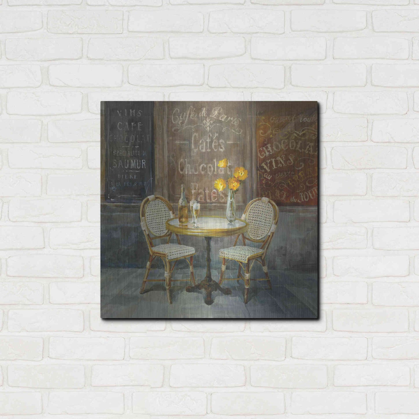 Luxe Metal Art 'French Cafe' by Danhui Nai, Metal Wall Art,24x24