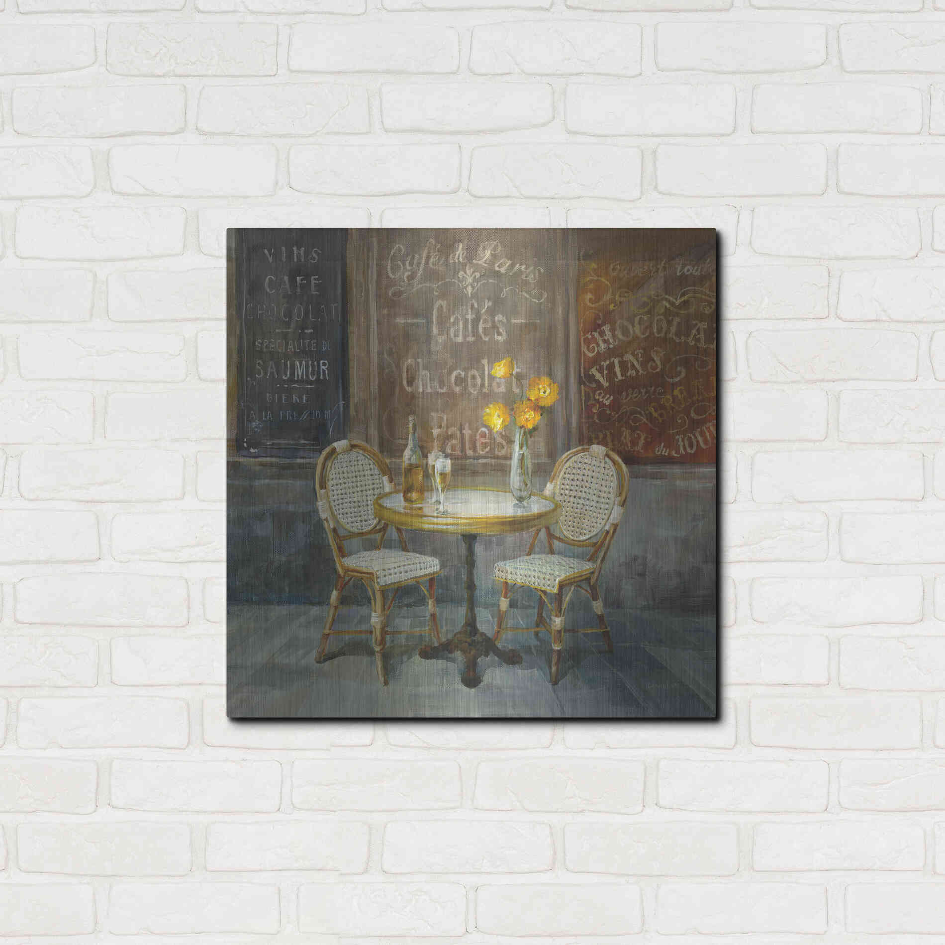 Luxe Metal Art 'French Cafe' by Danhui Nai, Metal Wall Art,24x24