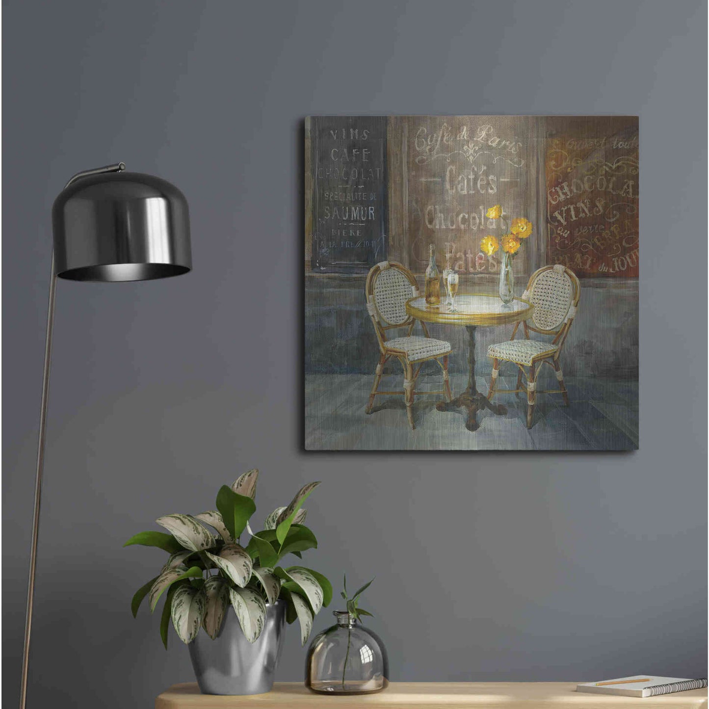 Luxe Metal Art 'French Cafe' by Danhui Nai, Metal Wall Art,24x24