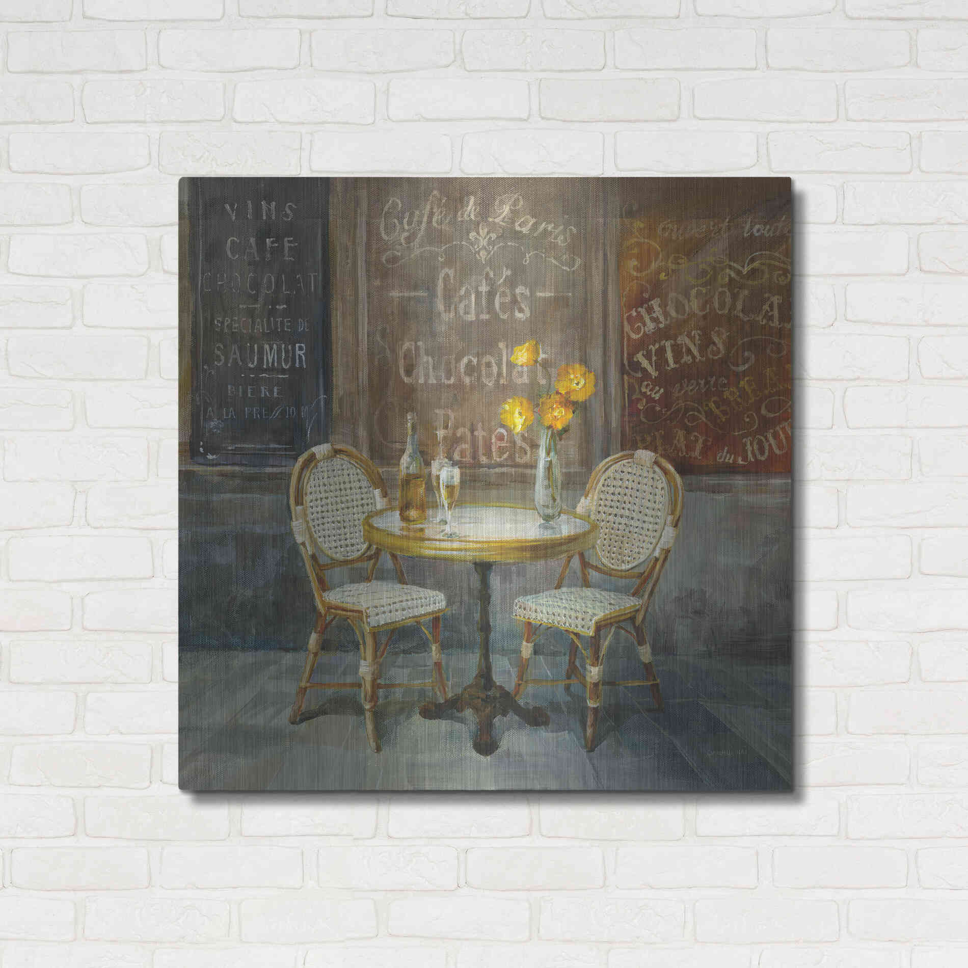 Luxe Metal Art 'French Cafe' by Danhui Nai, Metal Wall Art,36x36