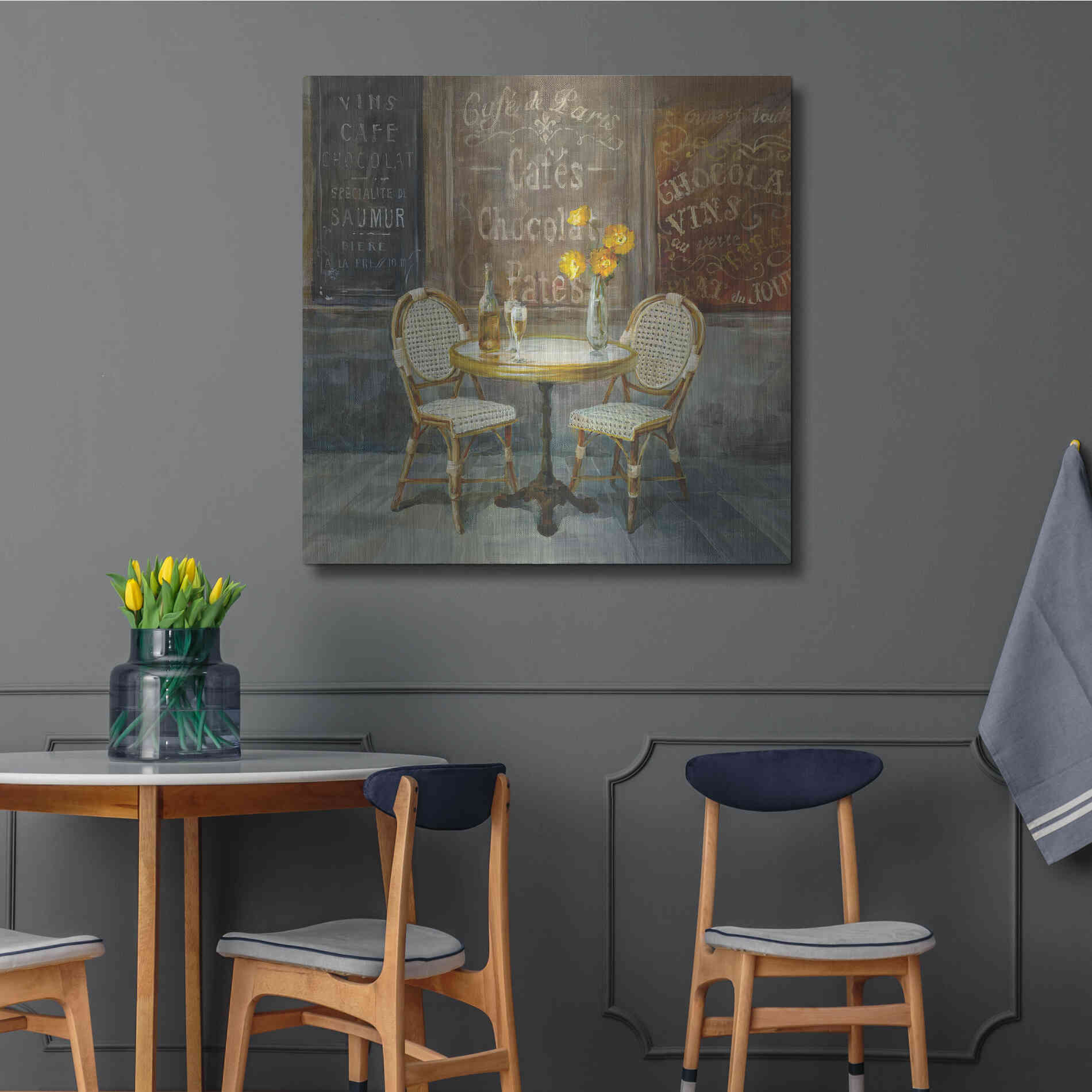 Luxe Metal Art 'French Cafe' by Danhui Nai, Metal Wall Art,36x36