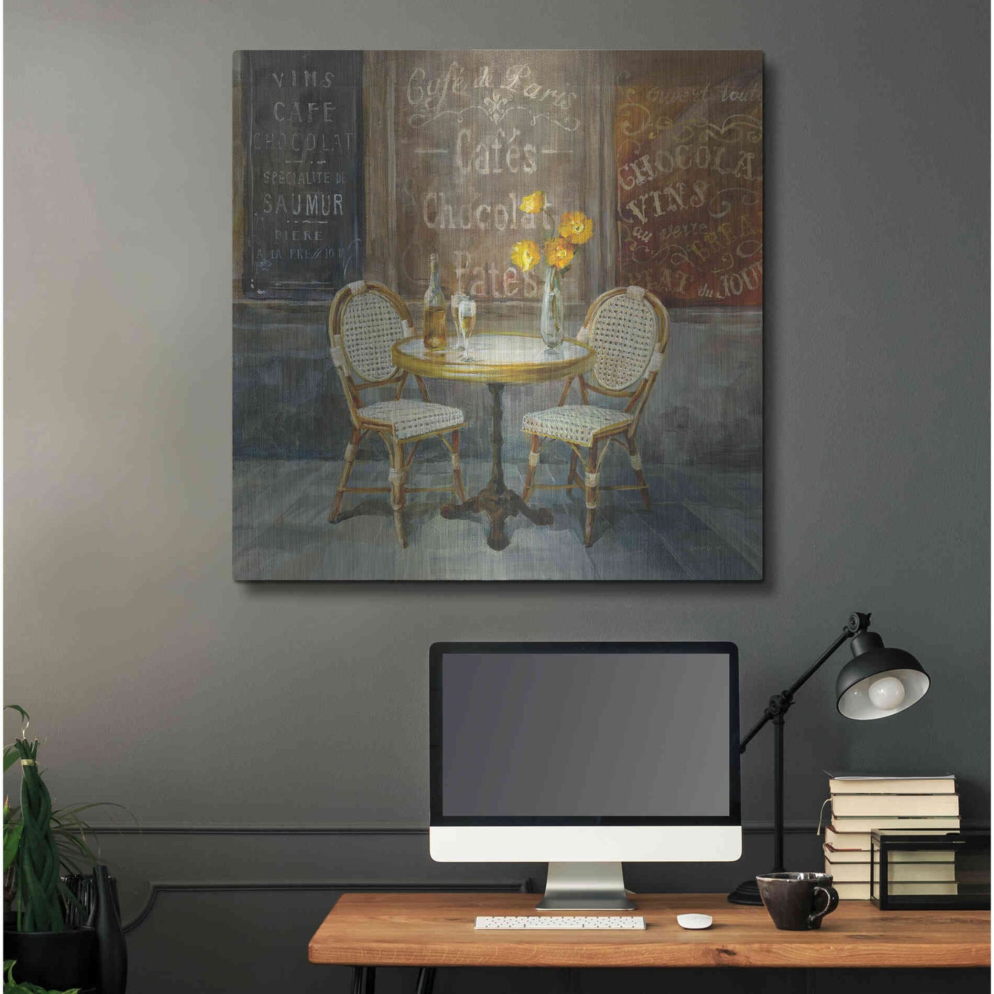 Luxe Metal Art 'French Cafe' by Danhui Nai, Metal Wall Art,36x36