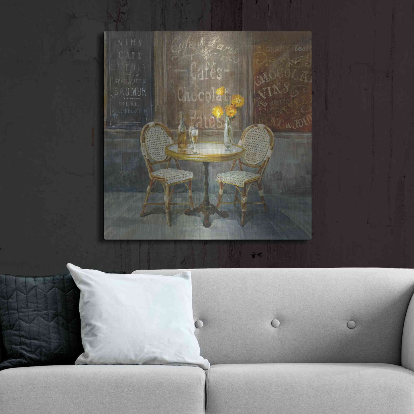 Luxe Metal Art 'French Cafe' by Danhui Nai, Metal Wall Art,36x36