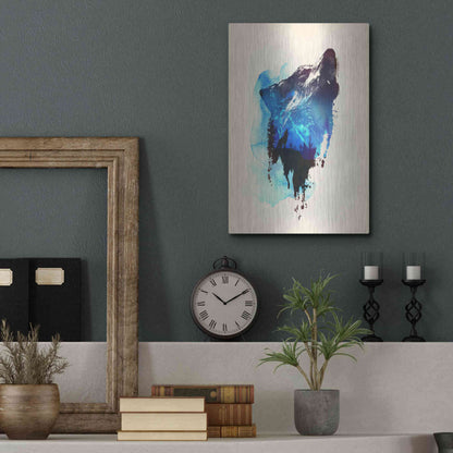 Luxe Metal Art 'Alone As a Wolf' by Robert Farkas, Metal Wall Art,12x16