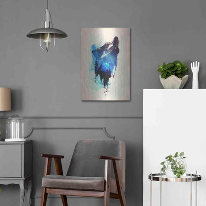 Luxe Metal Art 'Alone As a Wolf' by Robert Farkas, Metal Wall Art,16x24