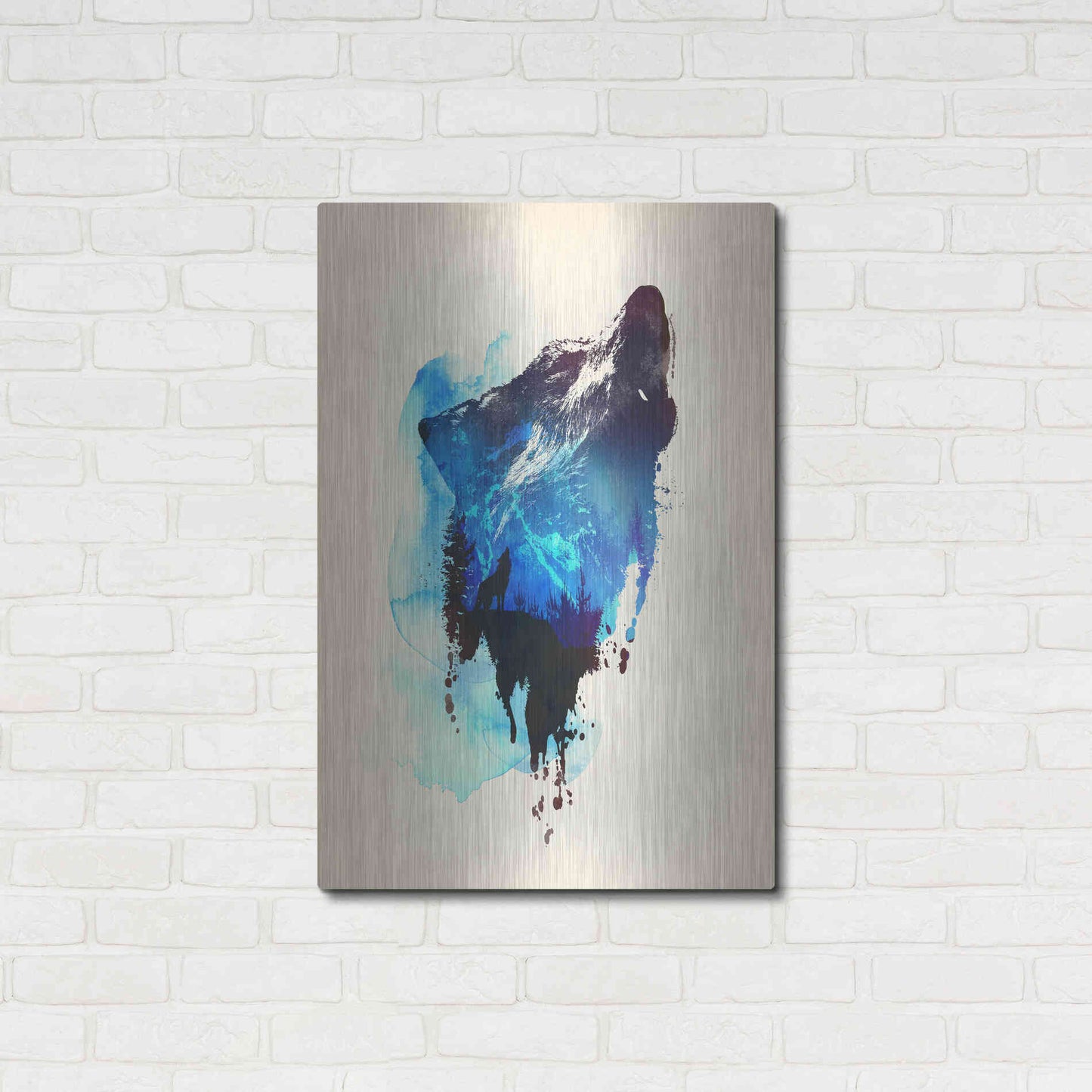 Luxe Metal Art 'Alone As a Wolf' by Robert Farkas, Metal Wall Art,24x36