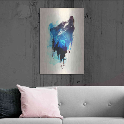 Luxe Metal Art 'Alone As a Wolf' by Robert Farkas, Metal Wall Art,24x36