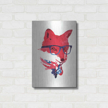 Luxe Metal Art 'American Fox' by Robert Farkas, Metal Wall Art,16x24