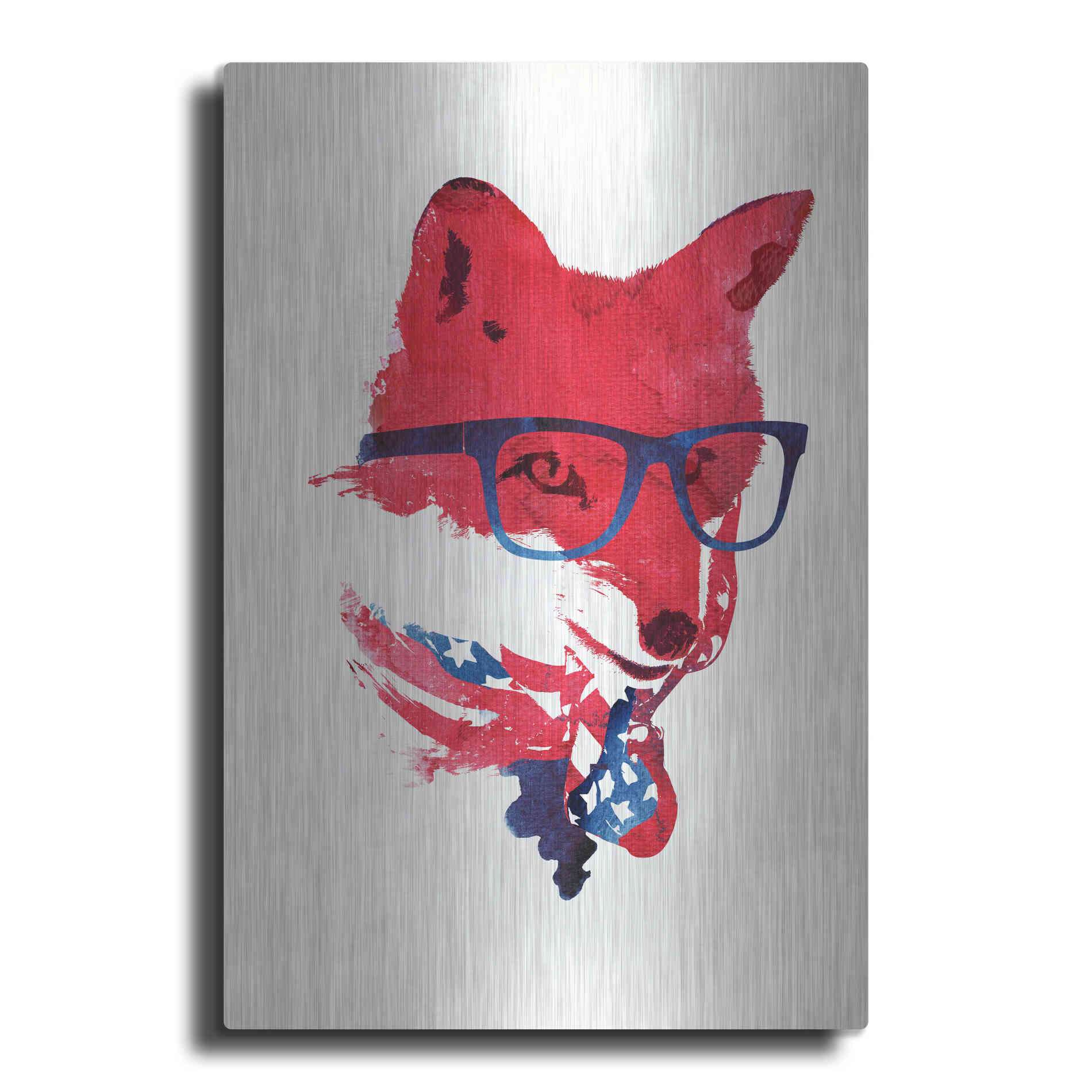 Luxe Metal Art 'American Fox' by Robert Farkas, Metal Wall Art