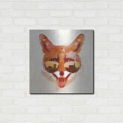 Luxe Metal Art 'Big Town Fox' by Robert Farkas, Metal Wall Art,24x24