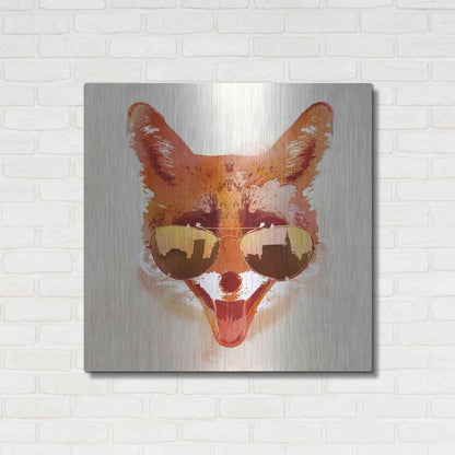 Luxe Metal Art 'Big Town Fox' by Robert Farkas, Metal Wall Art,36x36