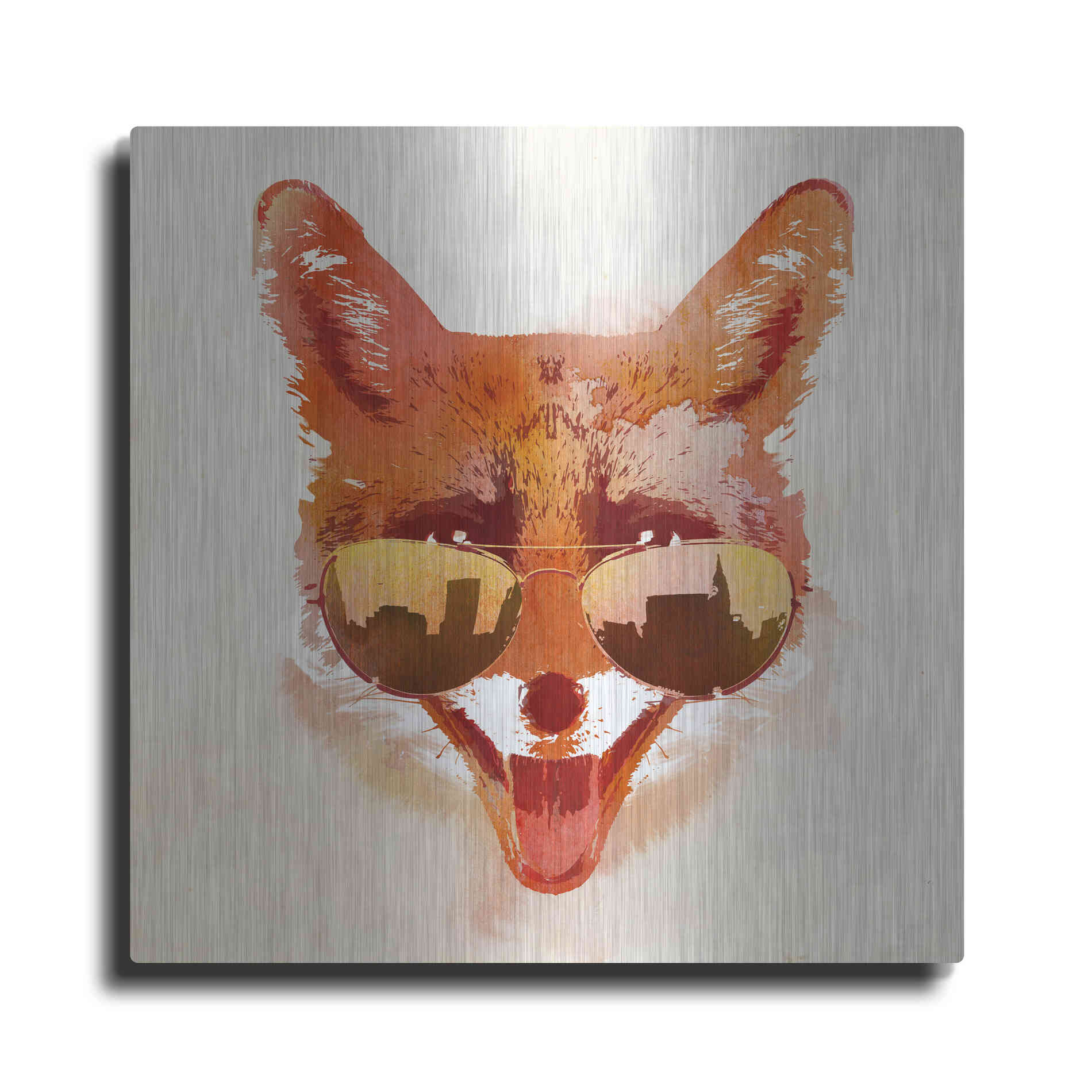Luxe Metal Art 'Big Town Fox' by Robert Farkas, Metal Wall Art