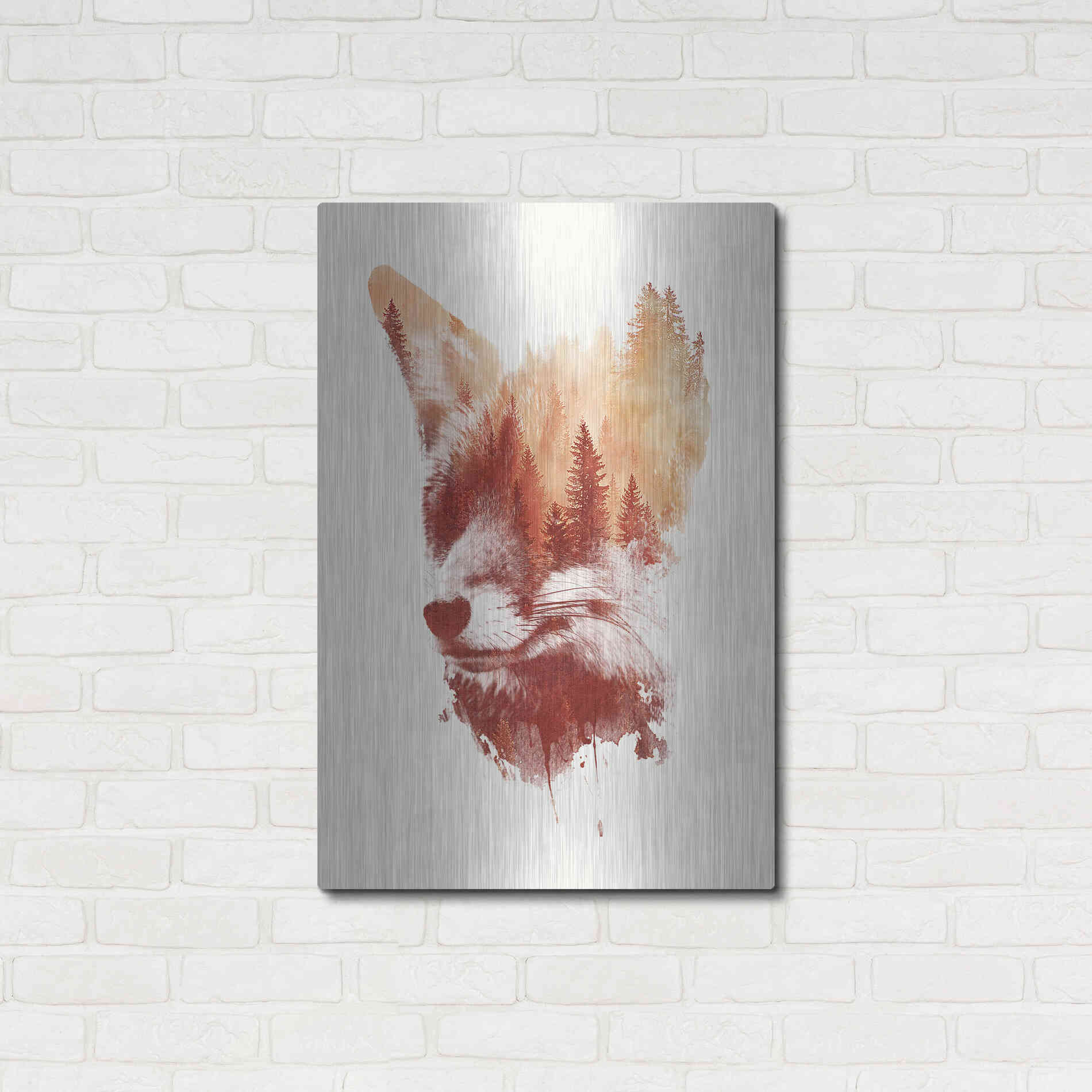 Luxe Metal Art 'Blind Fox' by Robert Farkas, Metal Wall Art,24x36