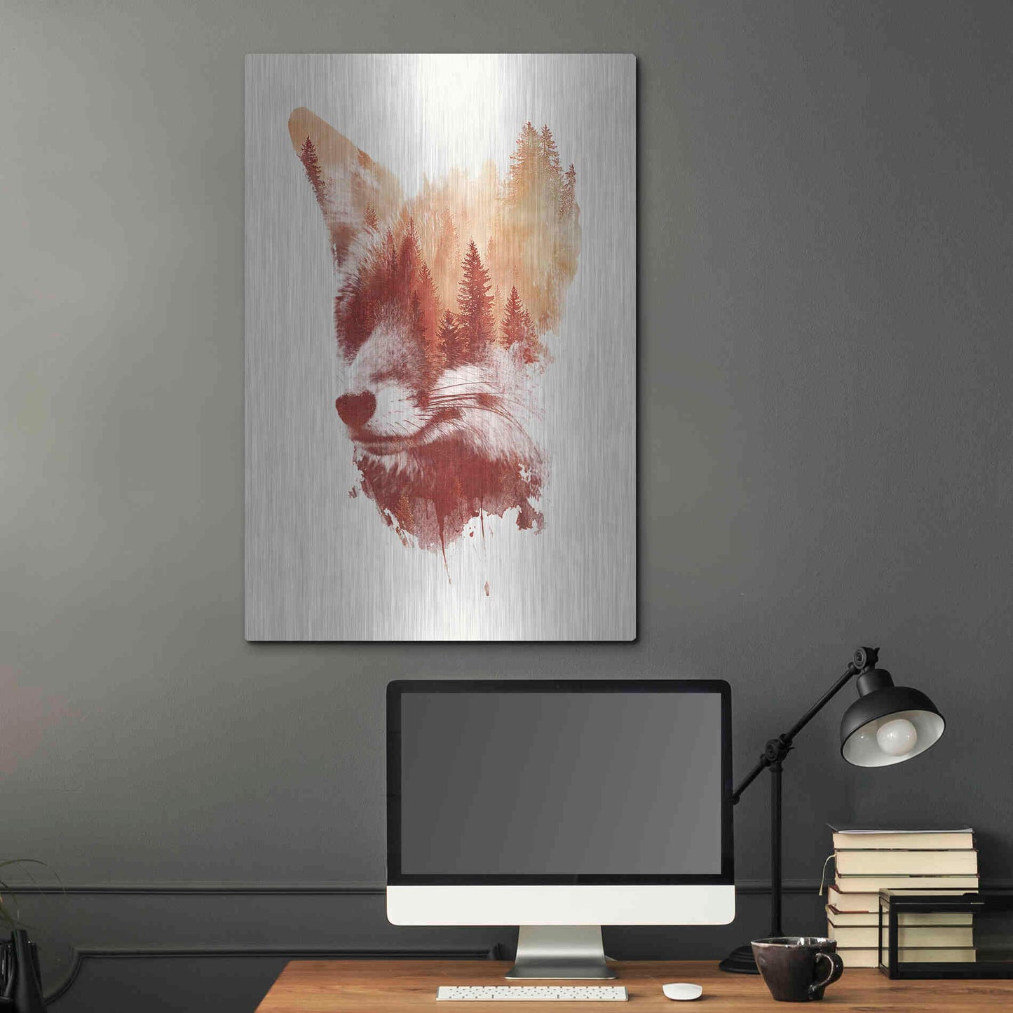 Luxe Metal Art 'Blind Fox' by Robert Farkas, Metal Wall Art,24x36