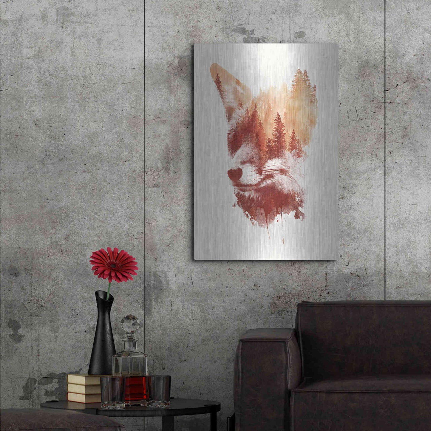 Luxe Metal Art 'Blind Fox' by Robert Farkas, Metal Wall Art,24x36
