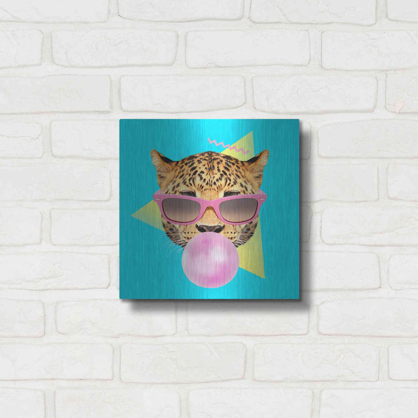 Luxe Metal Art 'Bubble Gum' by Robert Farkas, Metal Wall Art,12x12