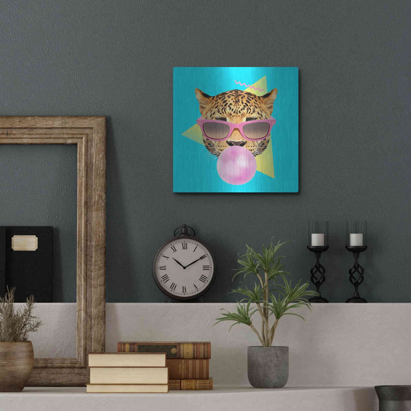 Luxe Metal Art 'Bubble Gum' by Robert Farkas, Metal Wall Art,12x12