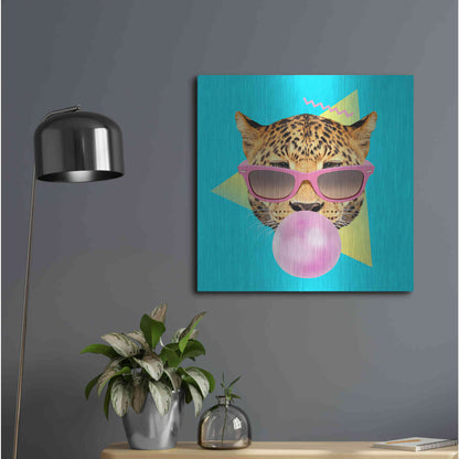 Luxe Metal Art 'Bubble Gum' by Robert Farkas, Metal Wall Art,24x24