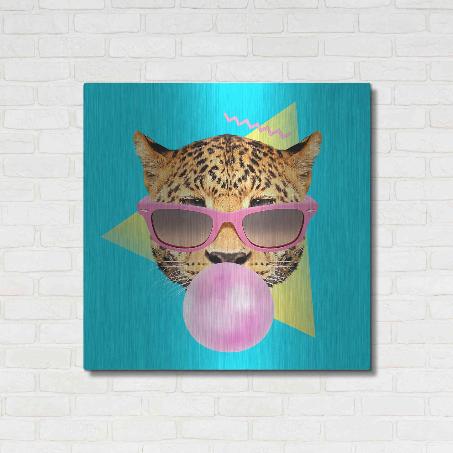 Luxe Metal Art 'Bubble Gum' by Robert Farkas, Metal Wall Art,36x36